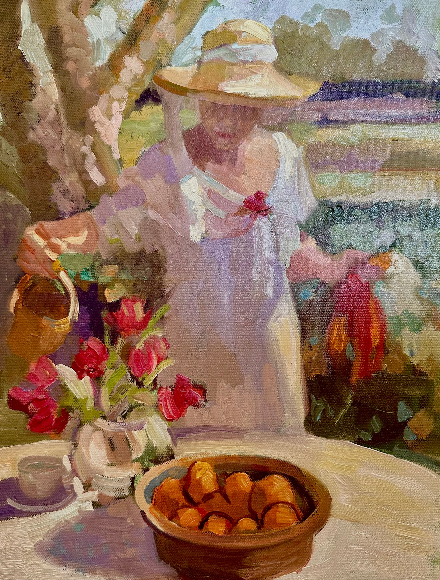 Original Oil Painting "Orchard Garden" by Sally Rosenbaum