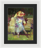 Fixing her hat - Framed Print