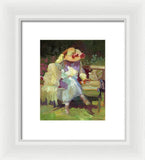 Fixing her hat - Framed Print