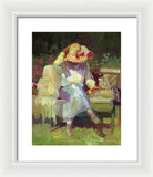 Fixing her hat - Framed Print