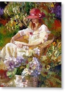 Girl in the red hat  - Greeting Card