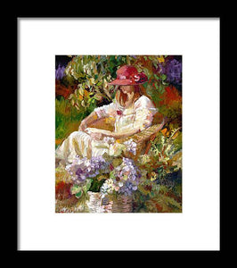 Girl in the red hat  - Framed Print