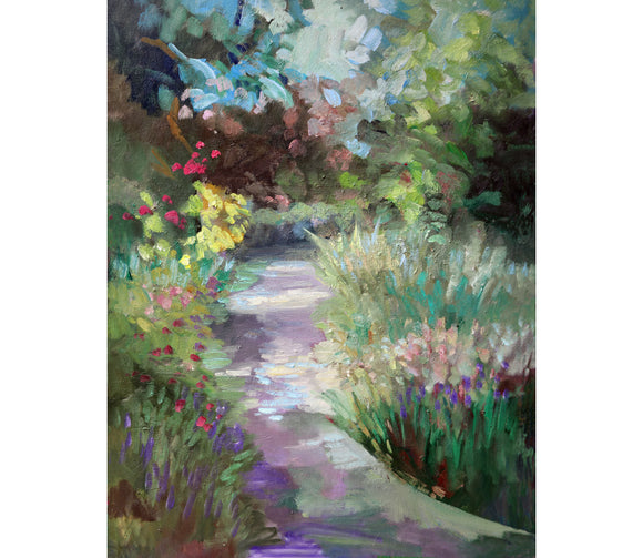 Lavender garden path digital downloadable printable art