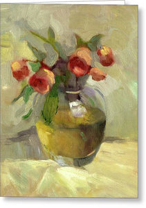 Roses in Vase - Greeting Card