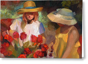 Two red roses sisters - Greeting Card