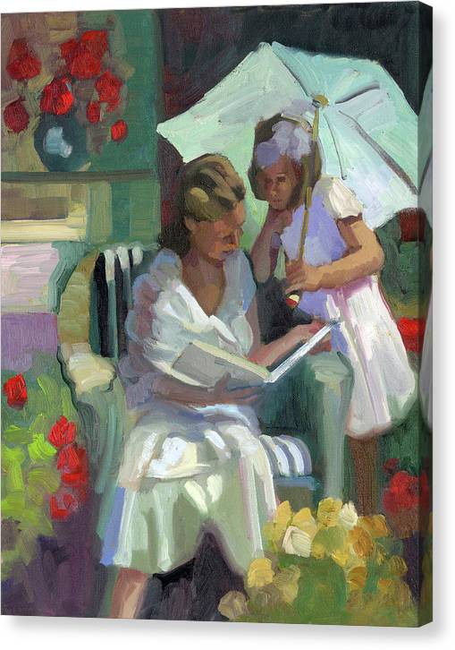 Veranda reading - Canvas Print