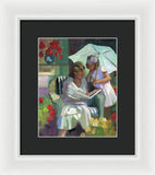 Veranda reading - Framed Print