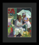 Veranda reading - Framed Print