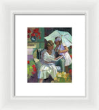 Veranda reading - Framed Print