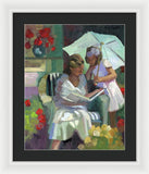 Veranda reading - Framed Print