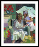 Veranda reading - Framed Print