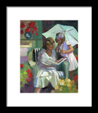 Veranda reading - Framed Print