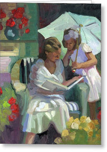 Veranda reading - Greeting Card