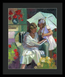 Veranda reading - Framed Print