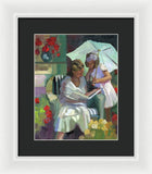 Veranda reading - Framed Print