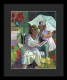 Veranda reading - Framed Print