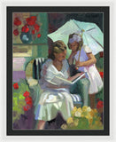 Veranda reading - Framed Print