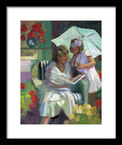 Veranda reading - Framed Print