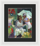 Veranda reading - Framed Print