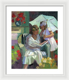 Veranda reading - Framed Print