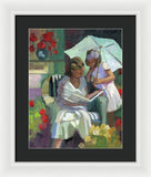 Veranda reading - Framed Print