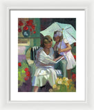 Veranda reading - Framed Print