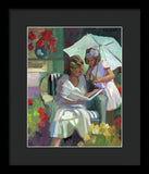 Veranda reading - Framed Print