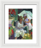 Veranda reading - Framed Print