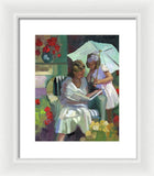 Veranda reading - Framed Print