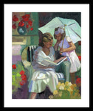 Veranda reading - Framed Print