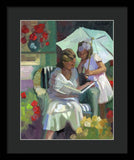 Veranda reading - Framed Print