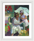 Veranda reading - Framed Print