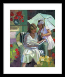 Veranda reading - Framed Print