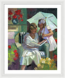 Veranda reading - Framed Print