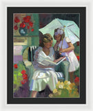 Veranda reading - Framed Print