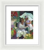 Veranda reading - Framed Print