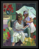 Veranda reading - Framed Print