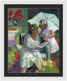 Veranda reading - Framed Print