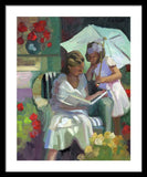 Veranda reading - Framed Print