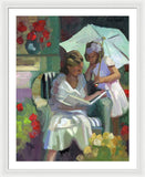 Veranda reading - Framed Print