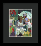 Veranda reading - Framed Print