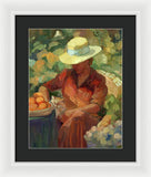 Woman in Orange - Framed Print