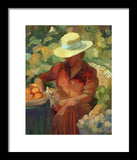 Woman in Orange - Framed Print