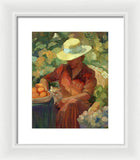 Woman in Orange - Framed Print