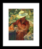 Woman in Orange - Framed Print