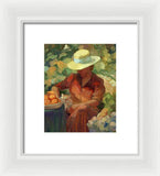 Woman in Orange - Framed Print