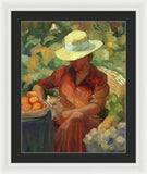 Woman in Orange - Framed Print