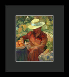 Woman in Orange - Framed Print