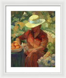 Woman in Orange - Framed Print