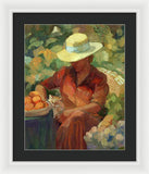 Woman in Orange - Framed Print